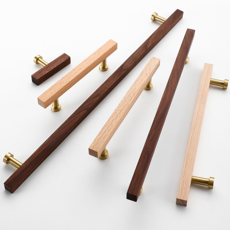 Woodworking In Japanese - 황동 너도밤나무 원목 옷장 문 손잡이