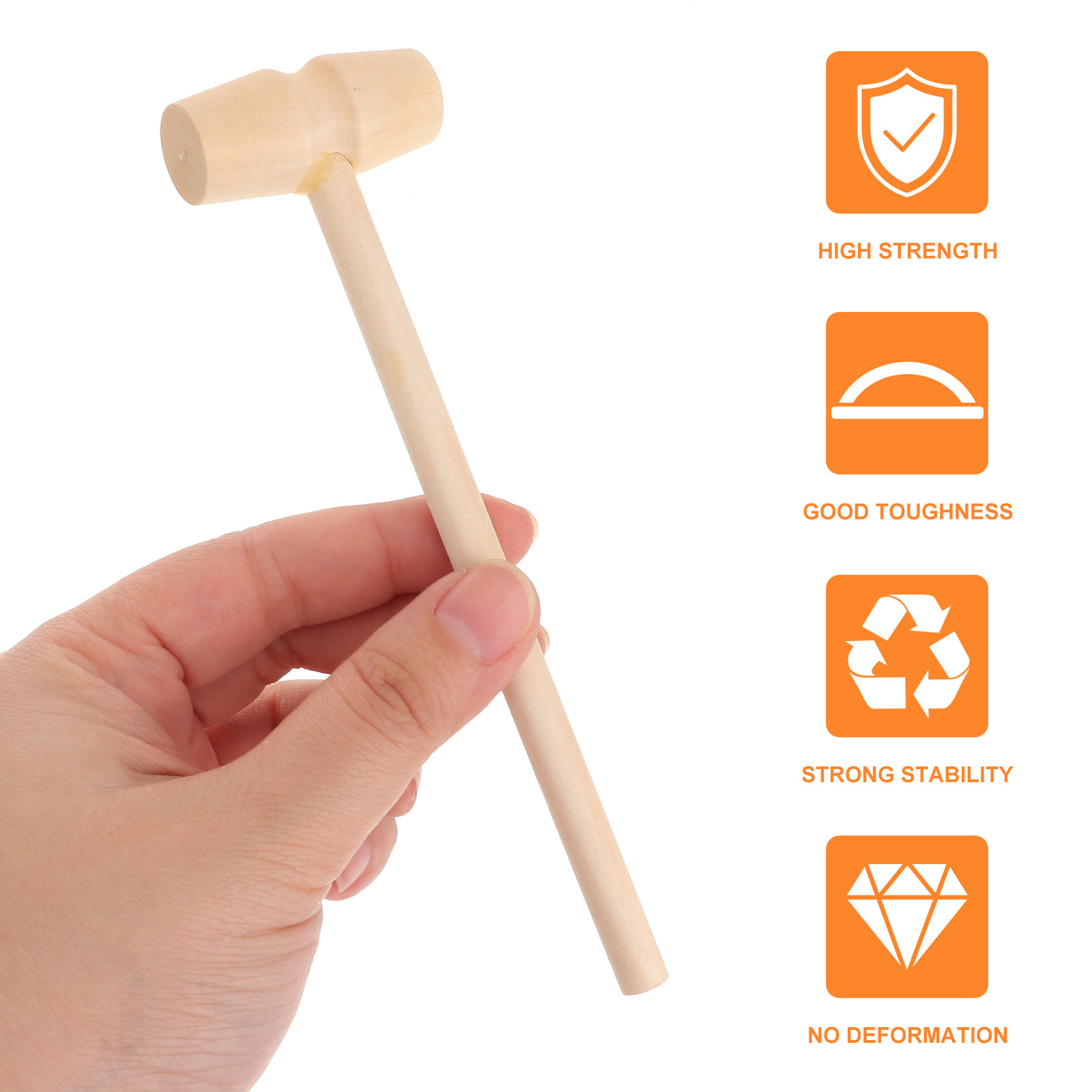 Wooden Mallet Carving - 20개 어린이용 미니 나무 망치, 미완성