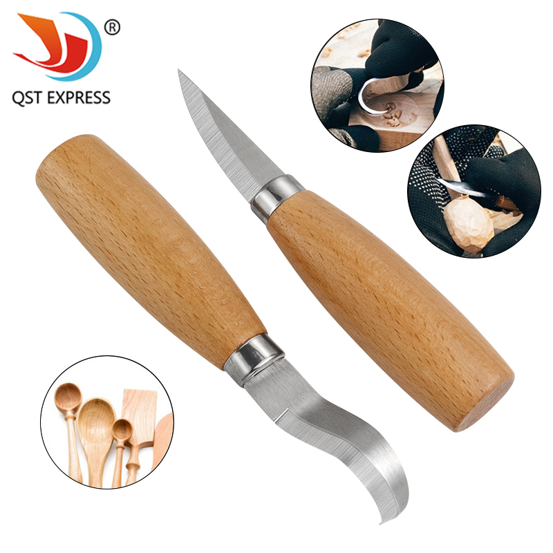 Woodworking Jobs - 스테인리스 철 조각 칼 너도밤나무 손잡이