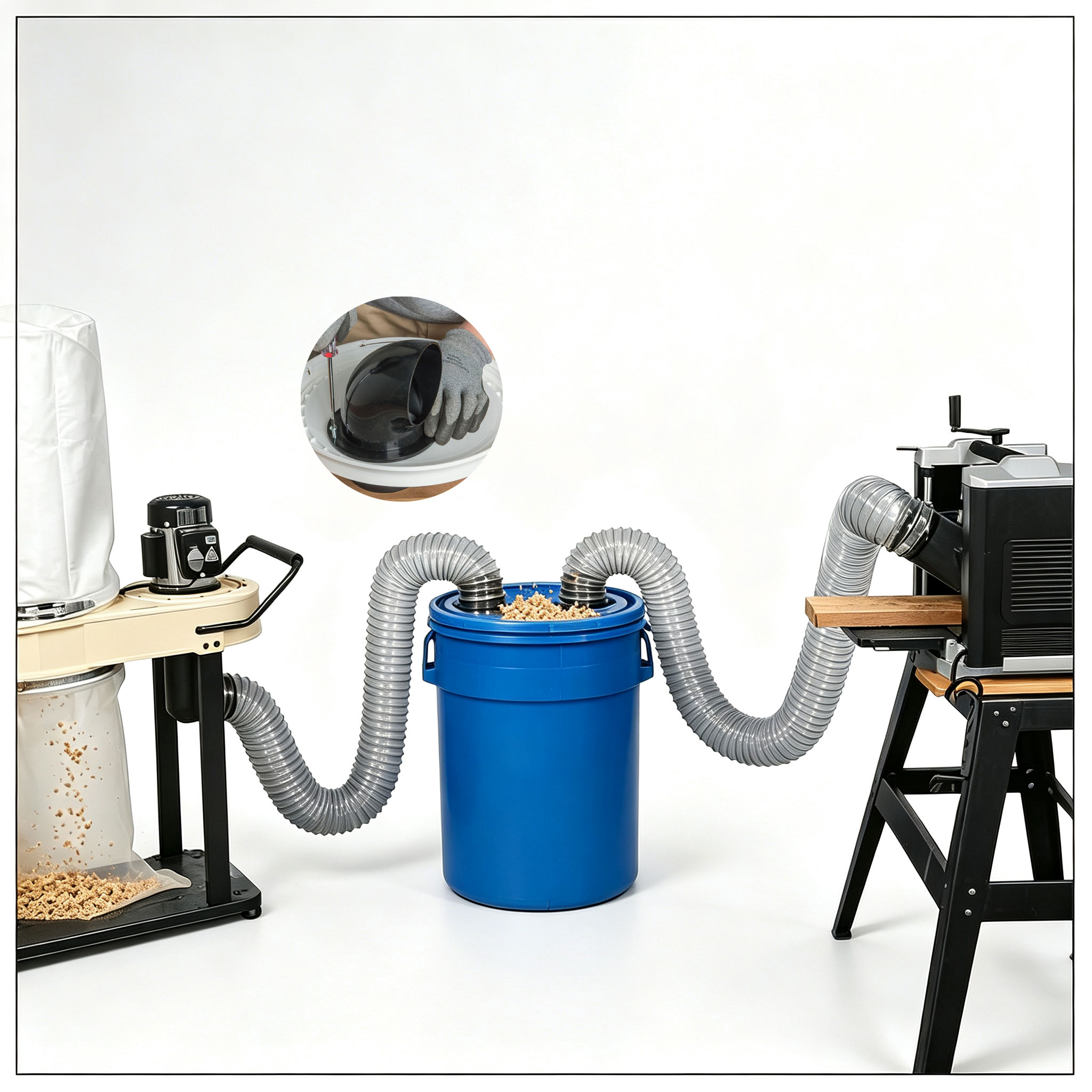 Vacuum Cleaner Woodworking - 100mm 목공용 사이클론 먼지 수집기 어댑터