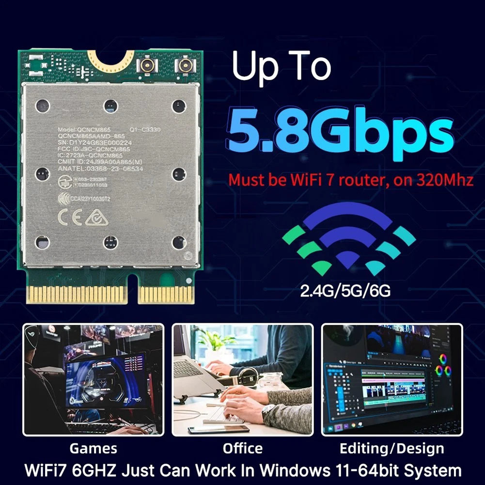 WiFi 7 QCNCM865 M.2 무선 네트워크 어댑 - Woodworking Network 리뷰 및 가격