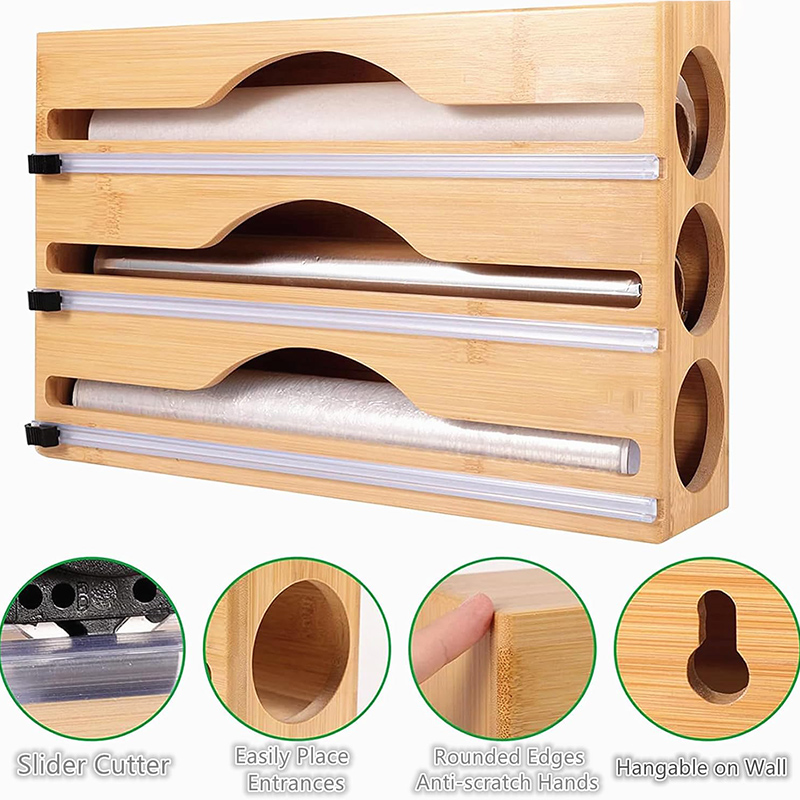 3 in 1 대나무 호일 랩 커팅 박스 벽걸이형 보관  - Woodworking Box 리뷰 및 가격