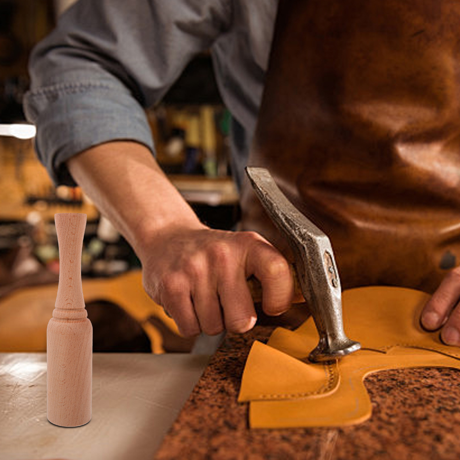 부드럽고 편안한 그립감의 너도밤나무 가죽 공예 망치 - - Wooden Mallet Carving 리뷰 및 가격